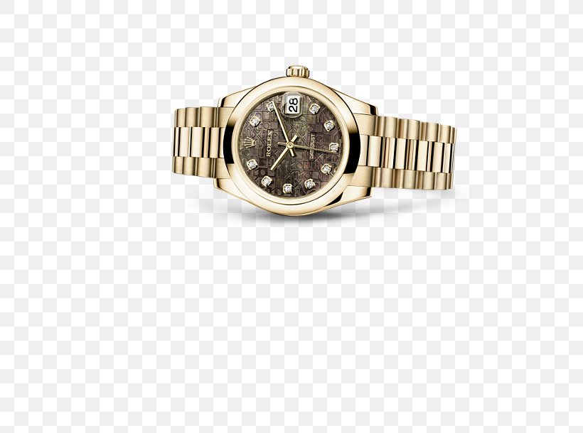 Rolex Datejust Watch Gold Rolex Oyster Perpetual, PNG, 610x610px, Rolex Datejust, Bezel, Brand, Colored Gold, Diamond Download Free