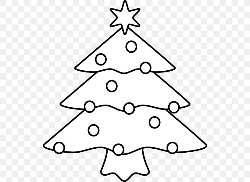 Christmas Tree White Christmas Santa Claus Clip Art, PNG, 540x595px, Christmas Tree, Area, Black, Black And White, Christmas Download Free