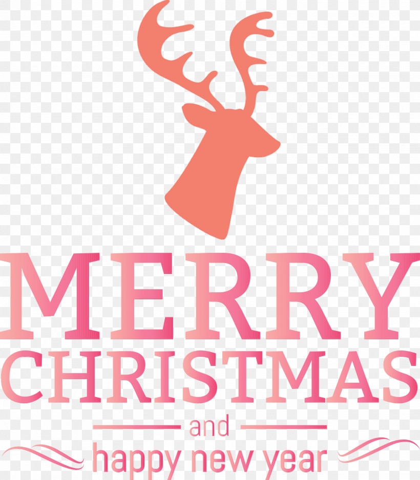 Reindeer, PNG, 2620x3000px, Happy New Year, Antler, Deer, Line, Logo Download Free