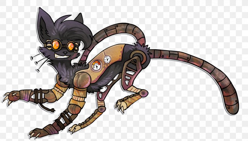 Cat Steampunk Robot Felidae Science Fiction, PNG, 1184x675px, Cat, Animal, Art, Carnivoran, Cat Like Mammal Download Free