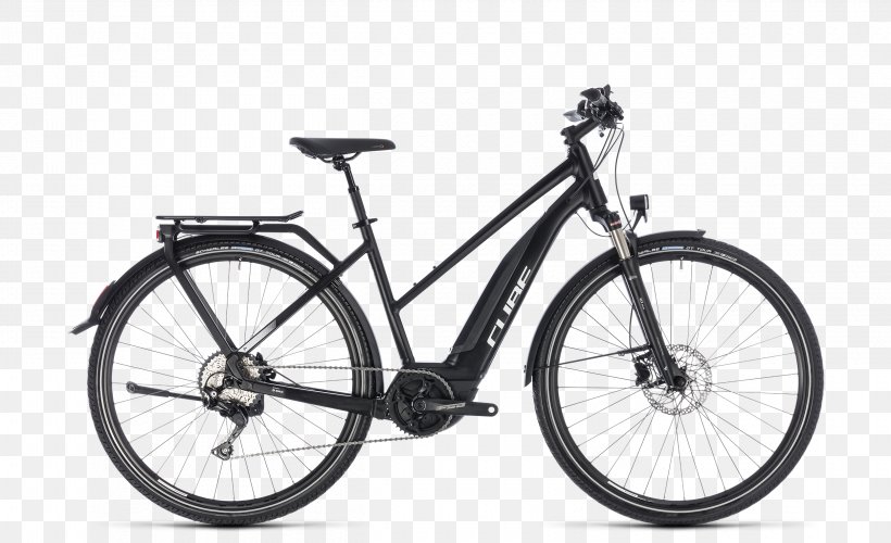 Electric Bicycle Cube Bikes CUBE Reaction Hybrid Pro 500 Hybrid Bicycle, PNG, 2500x1525px, Electric Bicycle, Bicycle, Bicycle Accessory, Bicycle Drivetrain Part, Bicycle Forks Download Free