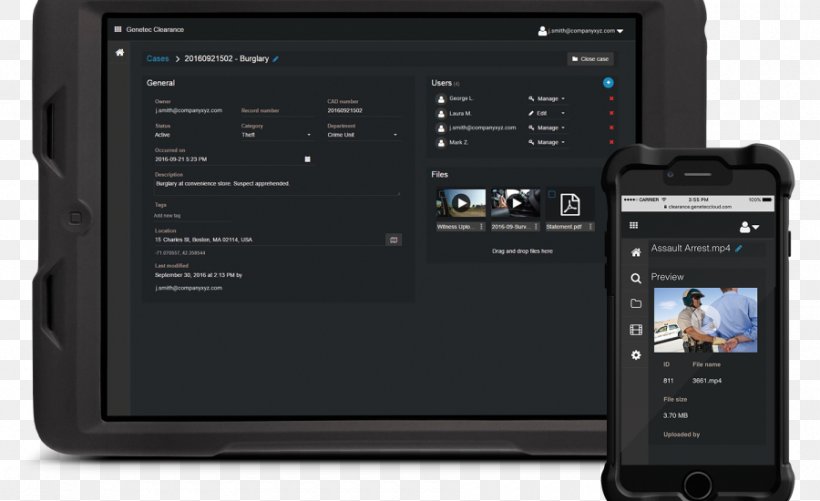 Genetec Security Police Handheld Devices Closed-circuit Television, PNG, 900x550px, Genetec, Brand, City, Closedcircuit Television, Computer Software Download Free
