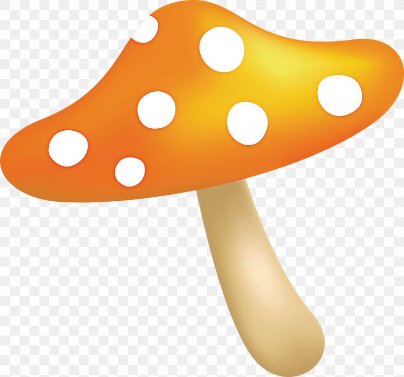 Mushroom, PNG, 3000x2797px, Mushroom, Orange, Polka Dot, Yellow Download Free
