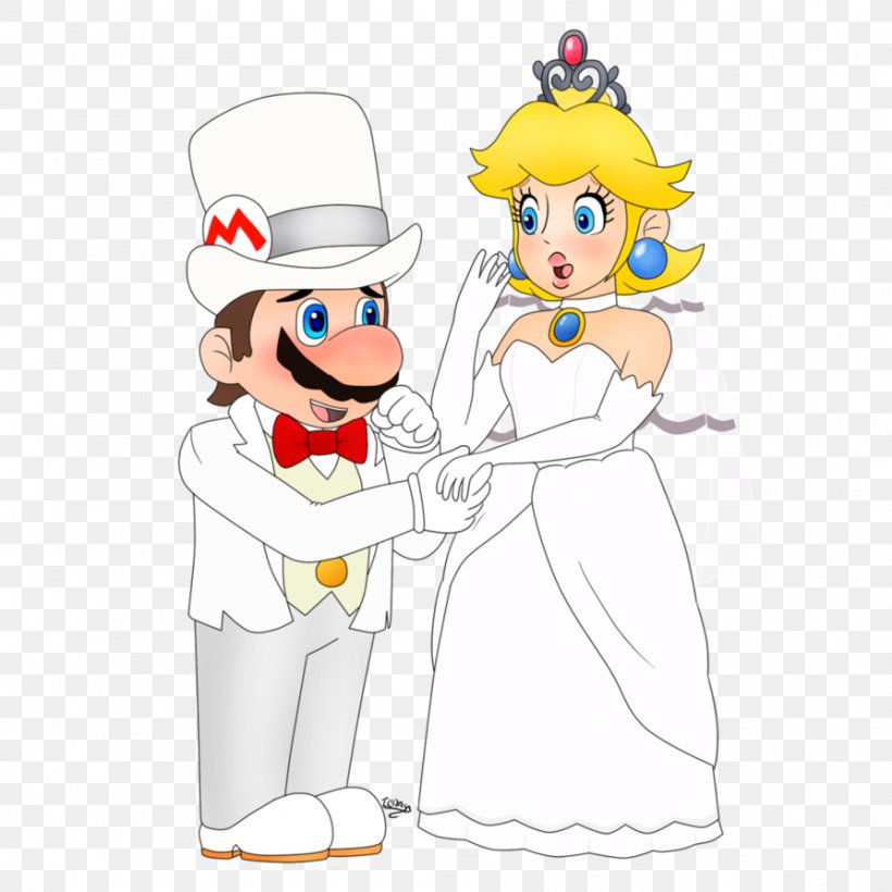 Princess Peach Super Mario Odyssey Marriage Wedding, PNG, 894x894px, Watercolor, Cartoon, Flower, Frame, Heart Download Free