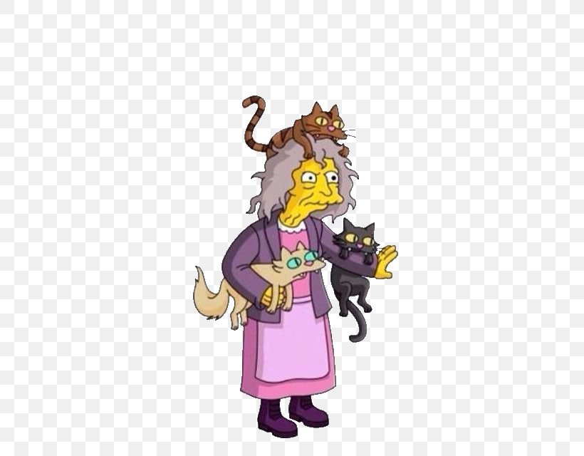 Eleanor Abernathy The Simpsons: Tapped Out The Cat Lady Marge Simpson, PNG, 640x640px, Eleanor Abernathy, Art, Bart Simpson, Cartoon, Cat Download Free