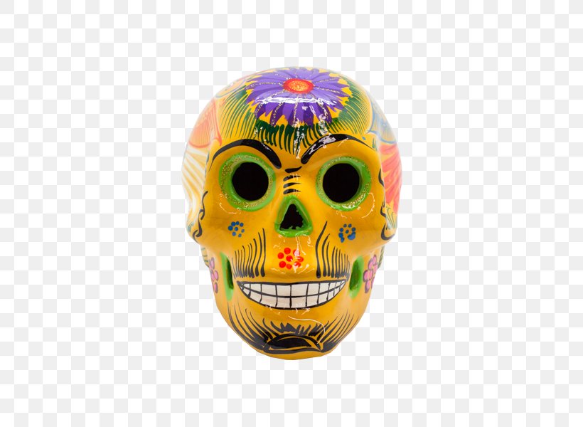 Skull Day Of The Dead Mexico Mexican Cuisine Death, PNG, 600x600px, Skull, Bone, Ceramic, Coconut, Craft Download Free
