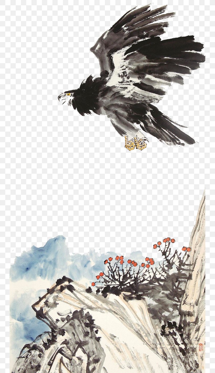 Eagle Hawk Ink Wash Painting, PNG, 747x1417px, Eagle, Art, Beak, Bird, Bird Of Prey Download Free