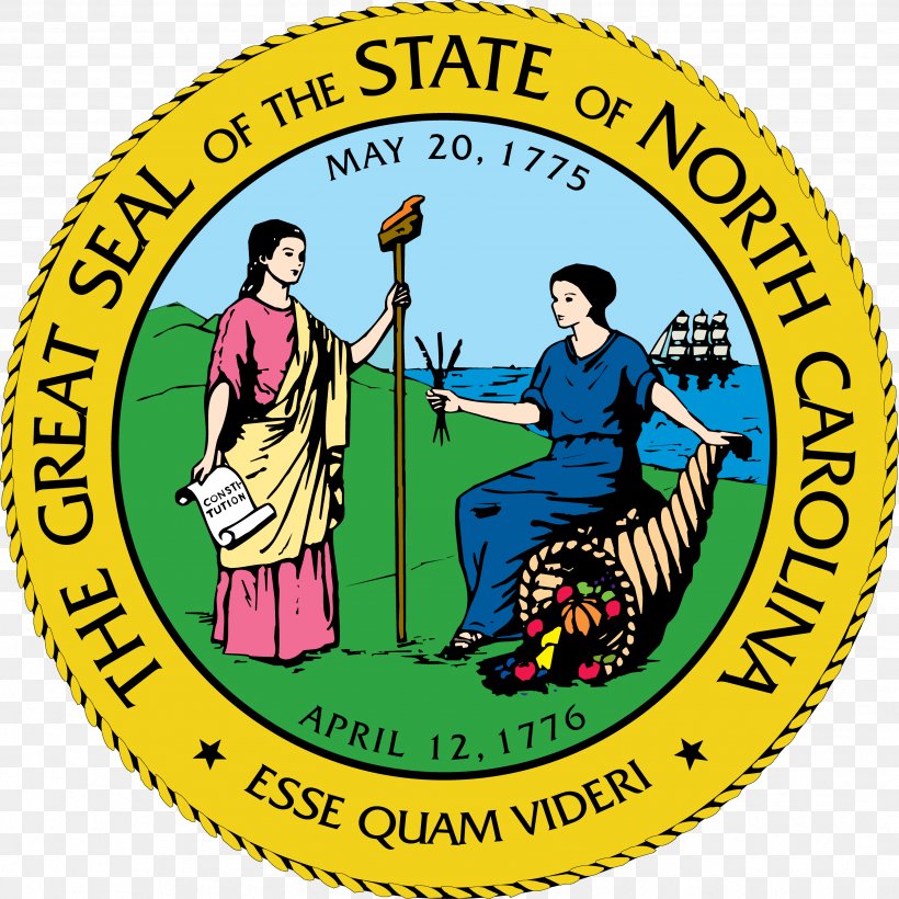 Seal Of North Carolina South Carolina U.S. State New York, PNG, 3502x3502px, North Carolina, Area, Artwork, Flag Of North Carolina, Happiness Download Free