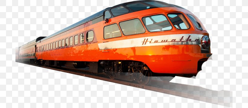 Train Rail Transport Hiawatha Passenger Car Steam Locomotive, PNG, 718x357px, Train, Derailment, Electric Locomotive, Hiawatha, High Speed Rail Download Free