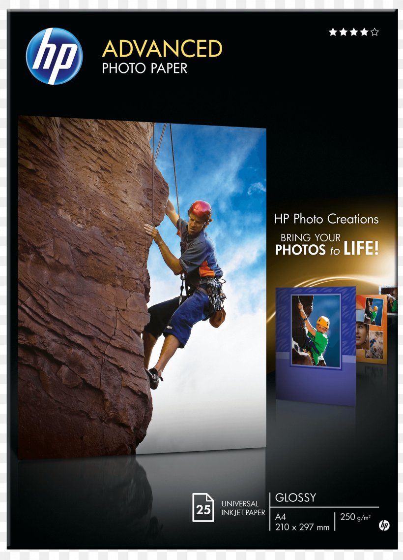 HP Advanced Glossy Photo Paper Hewlett-Packard Photographic Paper Inkjet Paper, PNG, 2163x3000px, Paper, Adventure, Advertising, Brand, Extreme Sport Download Free