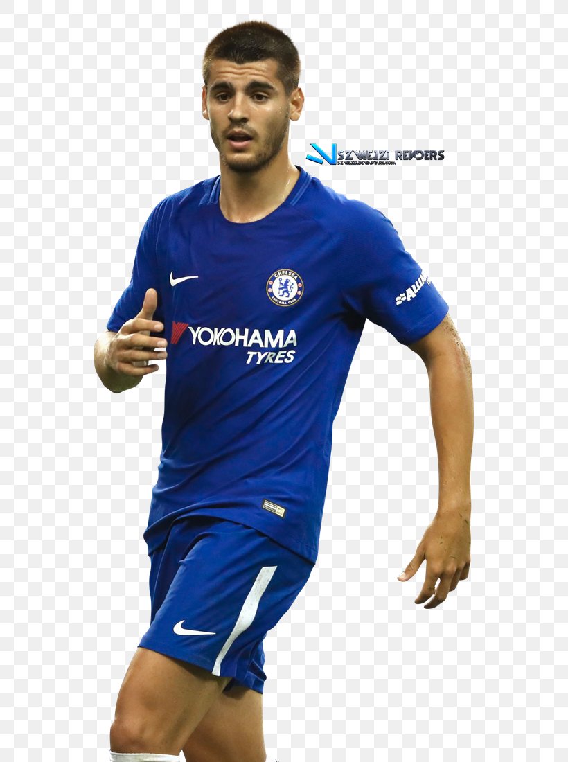 Álvaro Morata Soccer Player Chelsea F.C. T-shirt Football, PNG, 580x1100px, Soccer Player, Arm, Blue, Chelsea Fc, Clothing Download Free