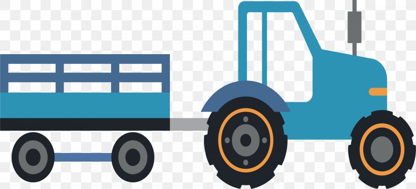 Tractor Trailer Icon, PNG, 2337x1064px, Tractor, Automotive Tire, Automotive Wheel System, Brand, Industry Download Free