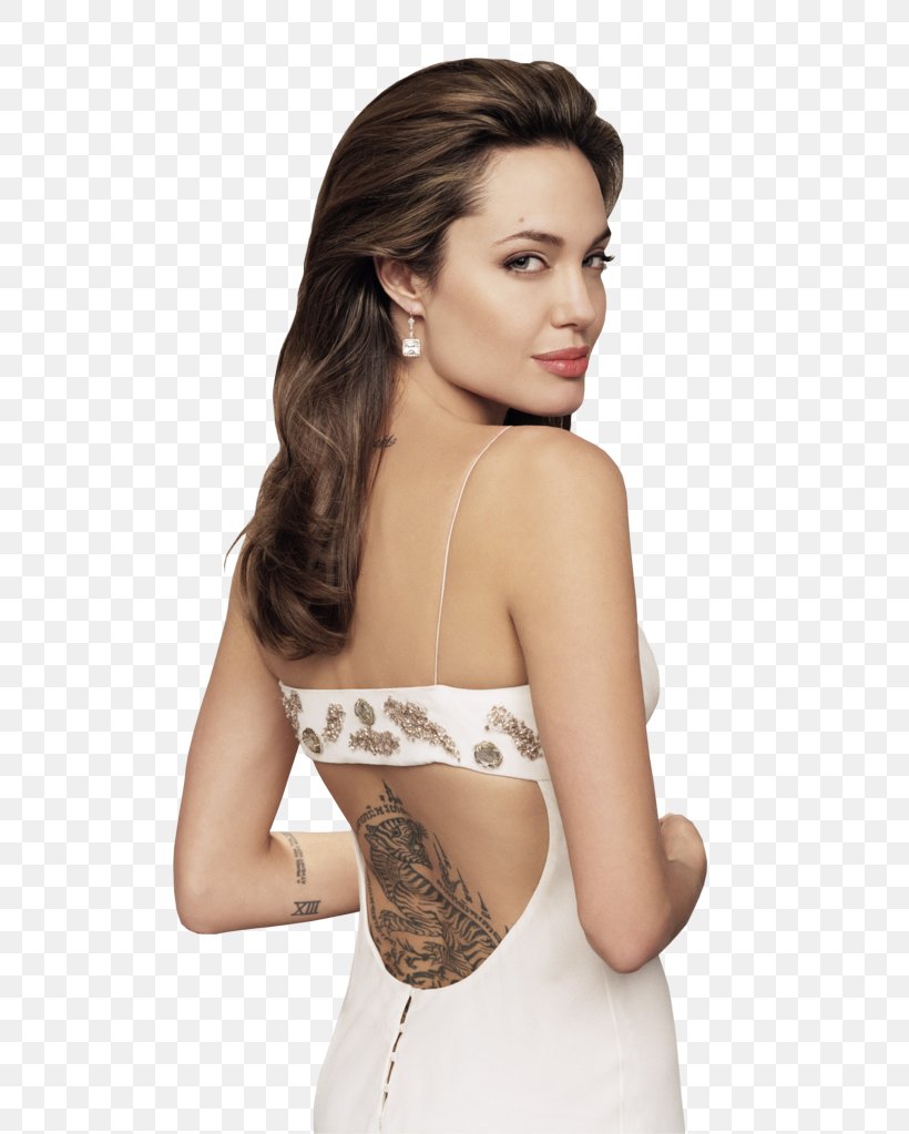 Angelina Jolie Wanted Lower-back Tattoo Celebrity, PNG, 553x1023px, Watercolor, Cartoon, Flower, Frame, Heart Download Free