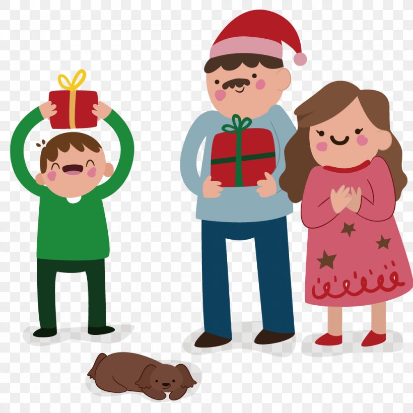 Christmas Family Clip Art, PNG, 1000x1000px, Christmas, Animation, Art, Child, Christmas Tree Download Free