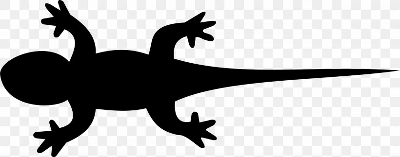 Lizard Gecko Silhouette Clip Art, PNG, 2400x946px, Lizard, Amphibian, Beak, Black And White, Cartoon Download Free