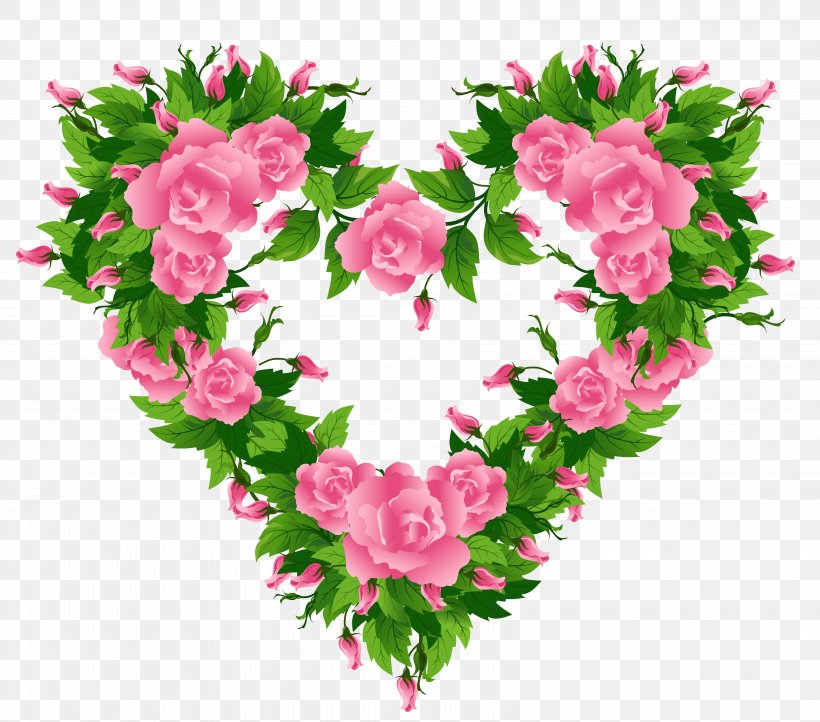 Heart Rose Flower Pink Clip Art, PNG, 6474x5707px, Heart, Annual Plant, Azalea, Carnation, Color Download Free