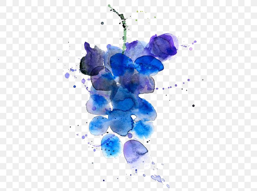 Wine Grape Watercolor Painting Fruit Illustration, PNG, 490x609px, Wine, Art, Auglis, Blue, Cobalt Blue Download Free