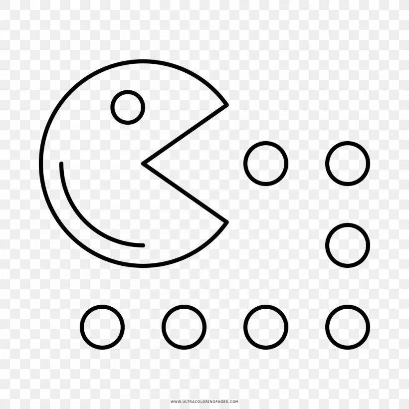 Pac-Man Pong Coloring Book Drawing Clip Art, PNG, 1000x1000px, Pacman, Area, Ausmalbild, Black And White, Cartoon Download Free