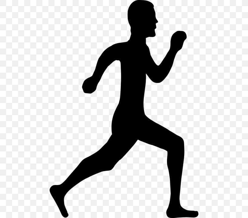 Silhouette Running Clip Art, PNG, 492x720px, Silhouette, Arm, Black And White, Hand, Hip Download Free