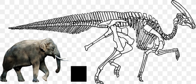 African Elephant Charonosaurus Indian Elephant Tyrannosaurus Ankylosaurus, PNG, 1250x540px, African Elephant, Animal Figure, Ankylosaurus, Artwork, Black And White Download Free