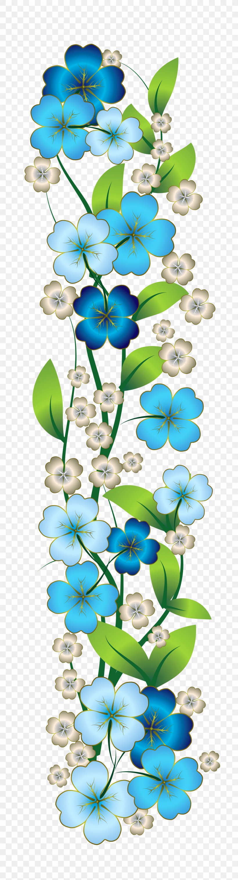 Blue Flower Blue Flower Clip Art, PNG, 1487x5488px, Flower, Blue, Blue Flower, Branch, Color Download Free