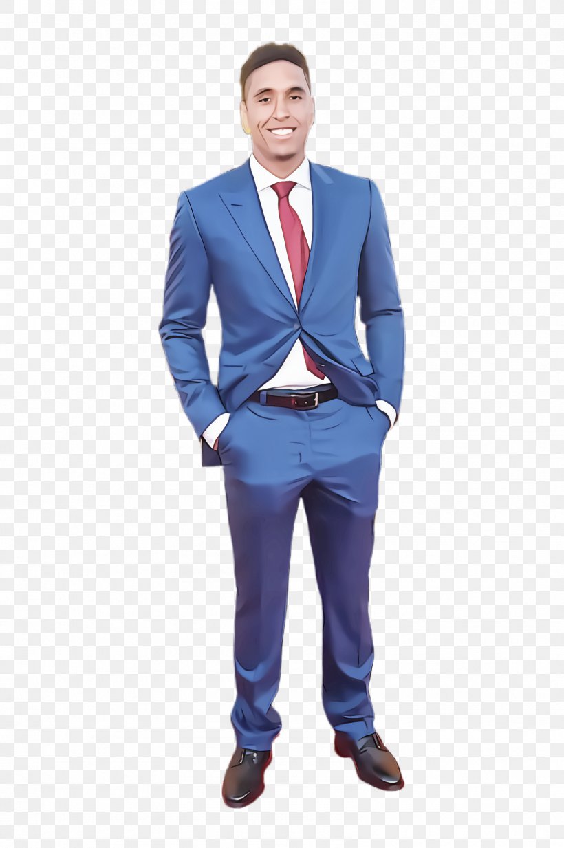 Clothing Suit Blue Standing Electric Blue, PNG, 1596x2400px, Clothing, Blazer, Blue, Cobalt Blue, Electric Blue Download Free
