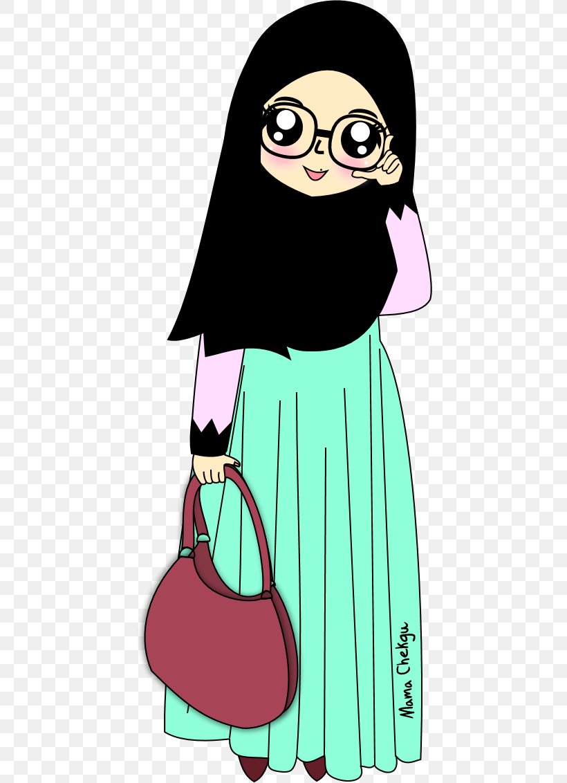Hijab Muslim Drawing Islam Cartoon, PNG, 431x1132px, Watercolor, Cartoon, Flower, Frame, Heart Download Free