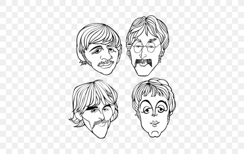 The Beatles Caricature Musician Sketch, PNG, 518x518px, Watercolor, Cartoon, Flower, Frame, Heart Download Free