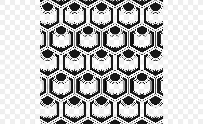 Black And White Motif Geometry Pattern, PNG, 500x500px, Black And White, Black, Geometric Shape, Geometry, Monochrome Download Free