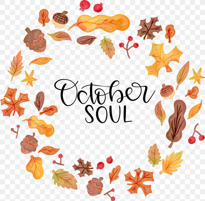 October Soul Autumn, PNG, 3000x2953px, Autumn, Calligraphy, Royaltyfree, Vector, Watercolor Download Free