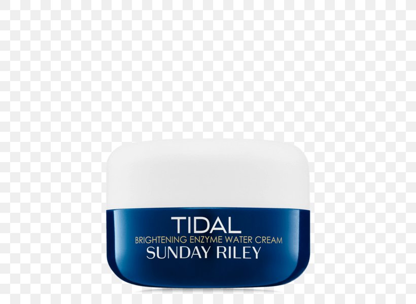 SUNDAY RILEY Tidal Brightening Enzyme Water Cream Moisturizer Anti-aging Cream Fresh Lotus Youth Preserve Face Cream, PNG, 450x600px, Cream, Antiaging Cream, Electric Blue, Face, Facial Download Free