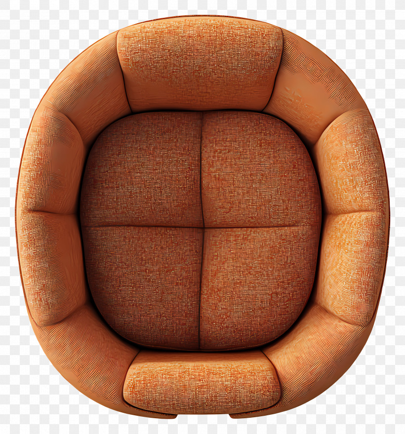 Armchair Top View - Comfortable Round Chair PNG