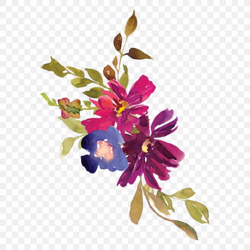 Watercolor Flower Wreath, PNG, 1024x1024px, Floral Design, Autumn, Blossom, Color, Cut Flowers Download Free