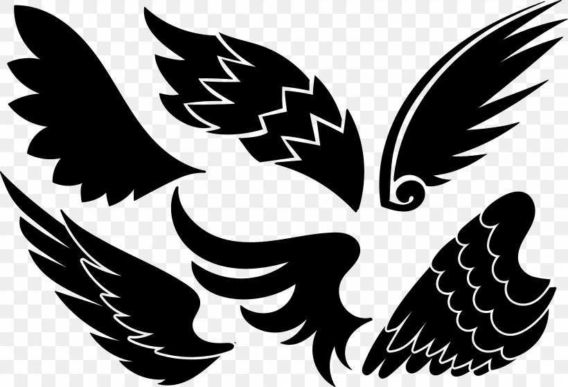 Euclidean Vector Angel Aile, PNG, 4433x3026px, Angel, Aile, Beak, Bird, Black And White Download Free