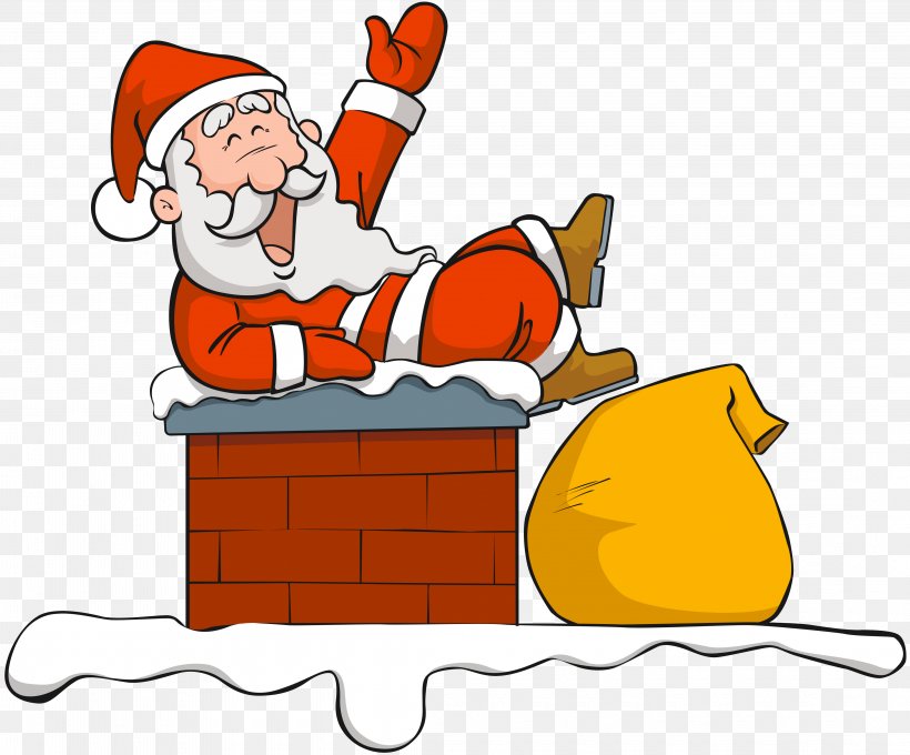 Santa Claus Chimney Fireplace Christmas Clip Art, PNG, 4370x3625px, Santa Claus, Animation, Cartoon, Chimney, Christmas Download Free