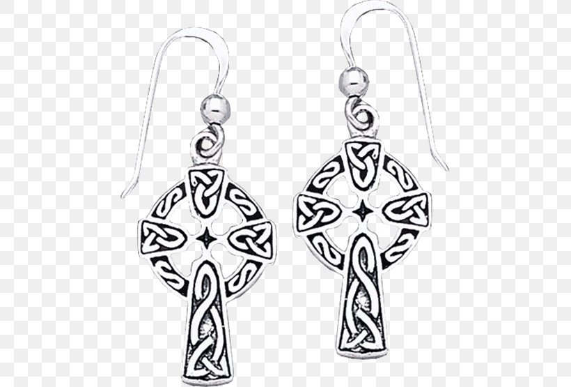Earring Cross Charms & Pendants Body Jewellery Silver, PNG, 555x555px, Earring, Black, Black And White, Body Jewellery, Body Jewelry Download Free