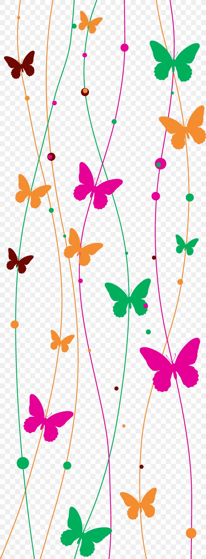 Butterfly Royalty-free Illustration, PNG, 2244x6069px, Butterfly, Art, Artwork, Branch, Flora Download Free