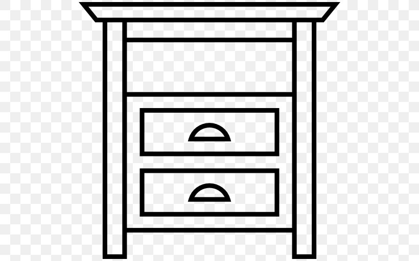 Bedside Tables Drawer Clip Art, PNG, 512x512px, Bedside Tables, Area, Bedroom, Black, Black And White Download Free