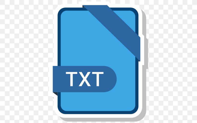 Text File Plain Text Filename Extension, PNG, 512x512px, Text File, Area, Audio Video Interleave, Blue, Brand Download Free