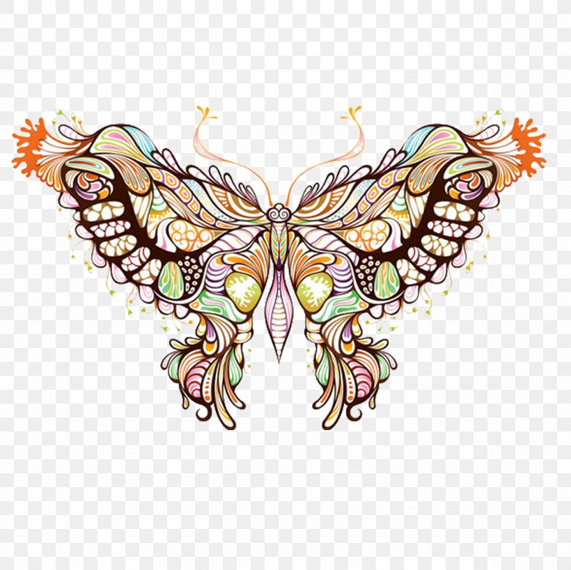 Butterfly Pattern, PNG, 2362x2362px, Butterfly, Art, Arthropod, Brush Footed Butterfly, Drawing Download Free