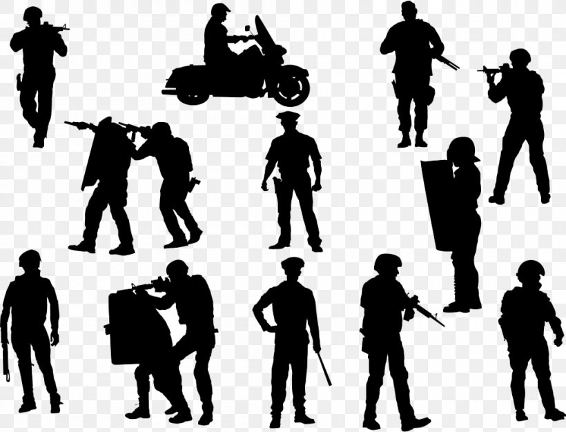 Police Officer Silhouette Illustration, PNG, 1000x764px, Police Officer, Black And White, Brand, Human Behavior, Monochrome Download Free