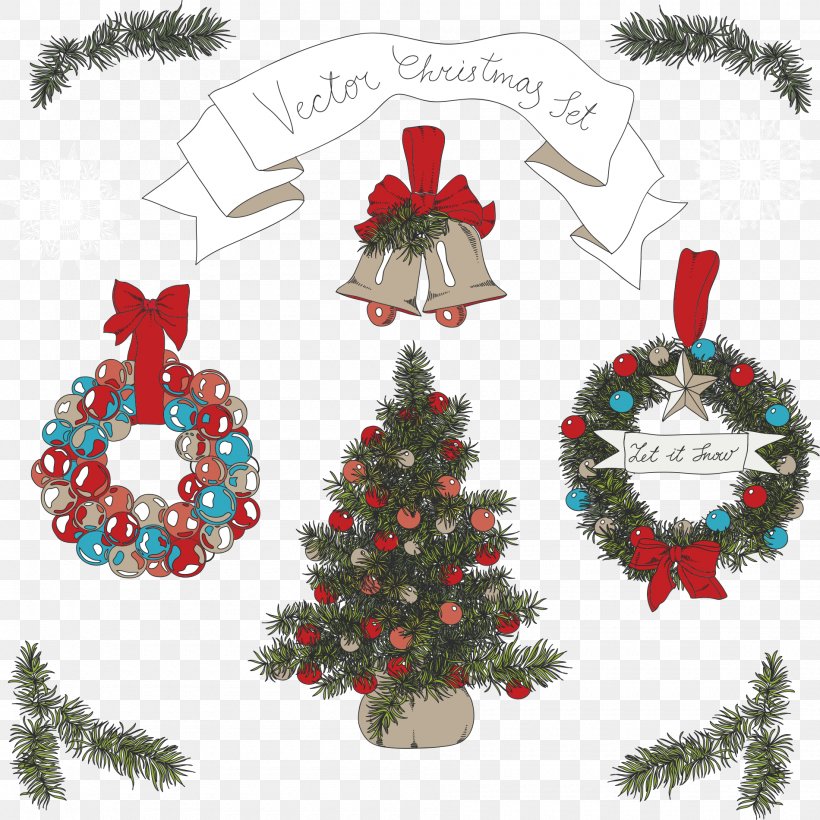 Santa Claus Christmas Tree Illustration, PNG, 1900x1900px, Santa Claus, Bell, Christmas, Christmas Card, Christmas Decoration Download Free