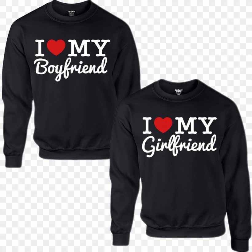 T-shirt Hoodie Boyfriend Girlfriend Love, PNG, 1000x1000px, Tshirt, Black, Bluza, Boyfriend, Brand Download Free