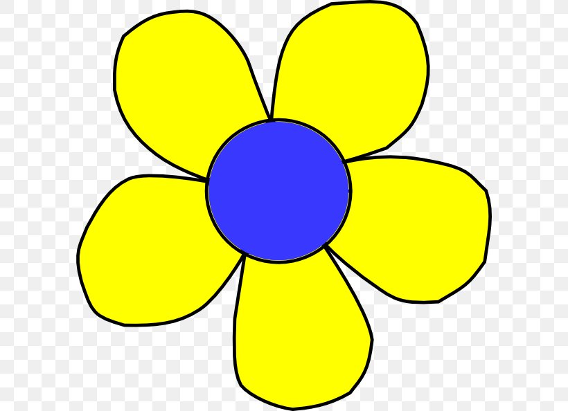Flower Yellow Clip Art, PNG, 600x594px, Flower, Area, Blue, Color, Common Daisy Download Free