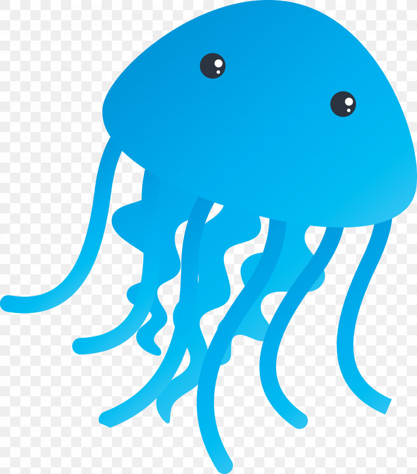 Octopus Turquoise Jellyfish Cartoon Cnidaria, PNG, 2635x2999px, Octopus, Cartoon, Cnidaria, Jellyfish, Smile Download Free