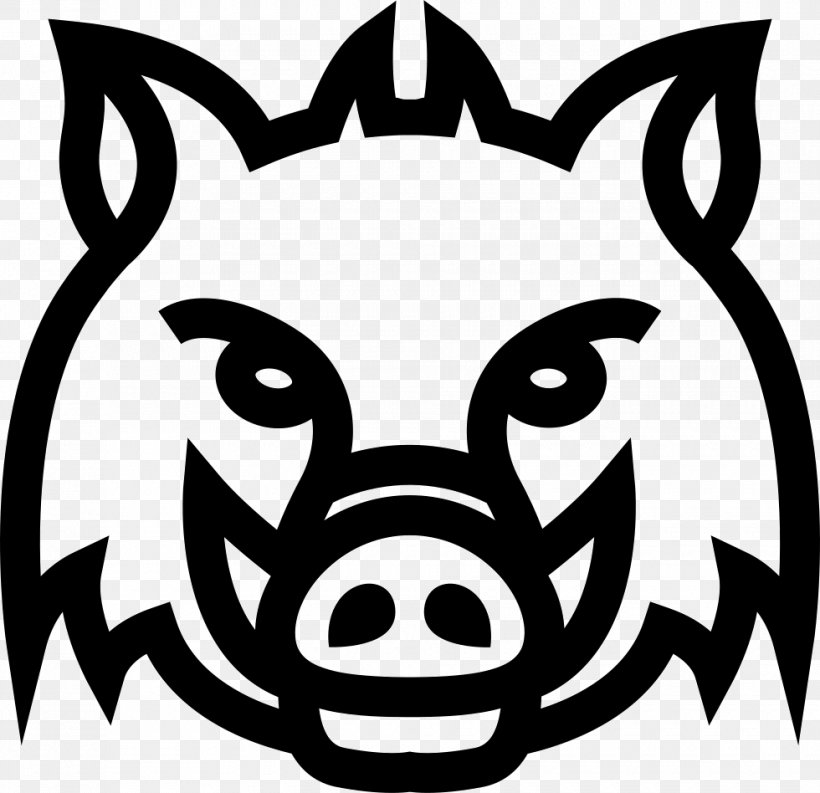 Wild Boar Vector Graphics Clip Art Illustration, PNG, 980x948px, Wild Boar, Automotive Decal, Blackandwhite, Boar, Boar Hunting Download Free