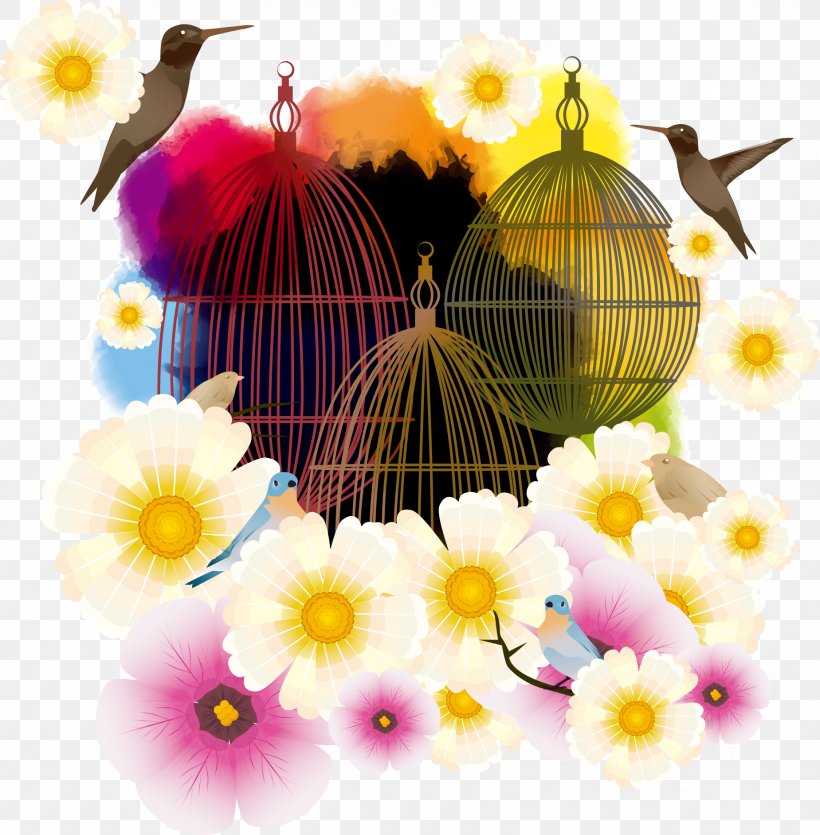 Birdcage Floral Design, PNG, 1849x1885px, Bird, Birdcage, Cage, Floral Design, Floristry Download Free