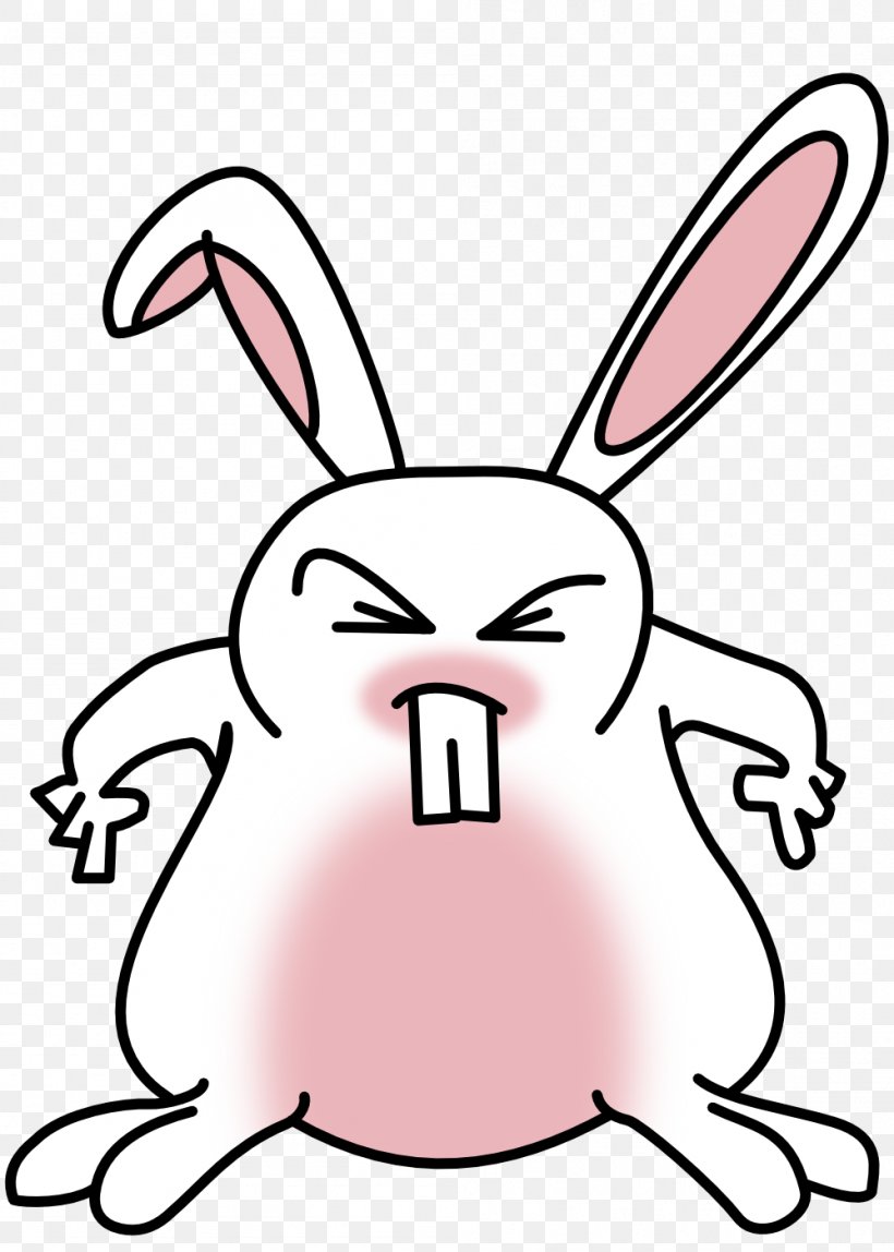Easter Bunny Rabbit Free Content Clip Art, PNG, 999x1399px, Easter Bunny, Anger, Area, Artwork, Black And White Download Free