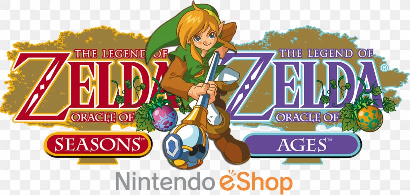 Oracle Of Seasons And Oracle Of Ages The Legend Of Zelda: Oracle Of Ages Game Boy, PNG, 1100x524px, Legend Of Zelda Oracle Of Ages, Advertising, Capcom, Cartoon, Game Download Free