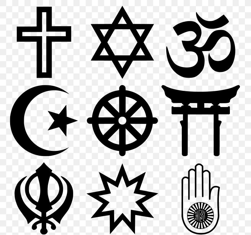 Religious Symbol Religion Symbols Of Islam Christianity, PNG, 768x768px, Religious Symbol, Ahimsa In Jainism, Black And White, Christian Cross, Christian Symbolism Download Free